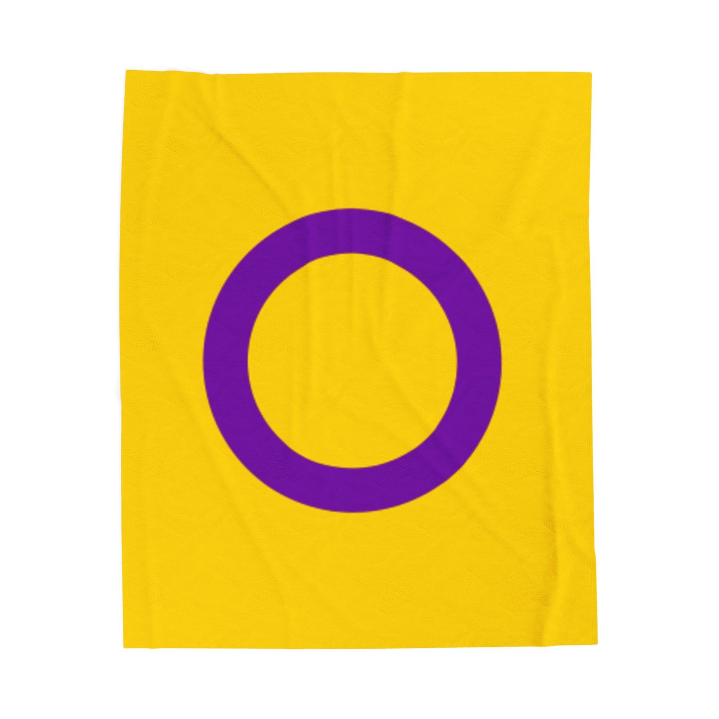 Plush Blanket Intersex Pride Flag Yellow Purple Circle Cozy Home Decor Gift