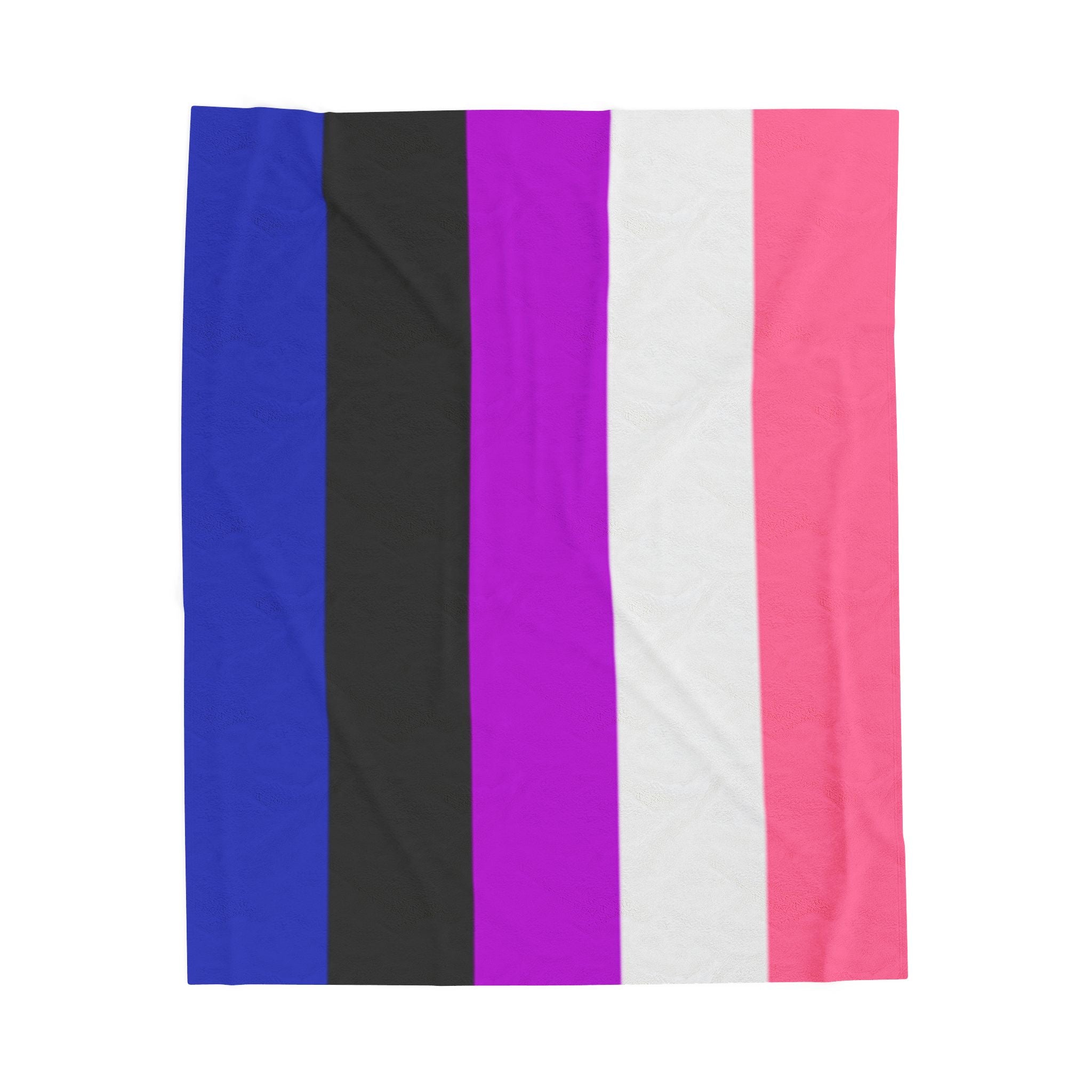 Velveteen Plush Blanket - Genderfluid Pride Flag Cozy Throw