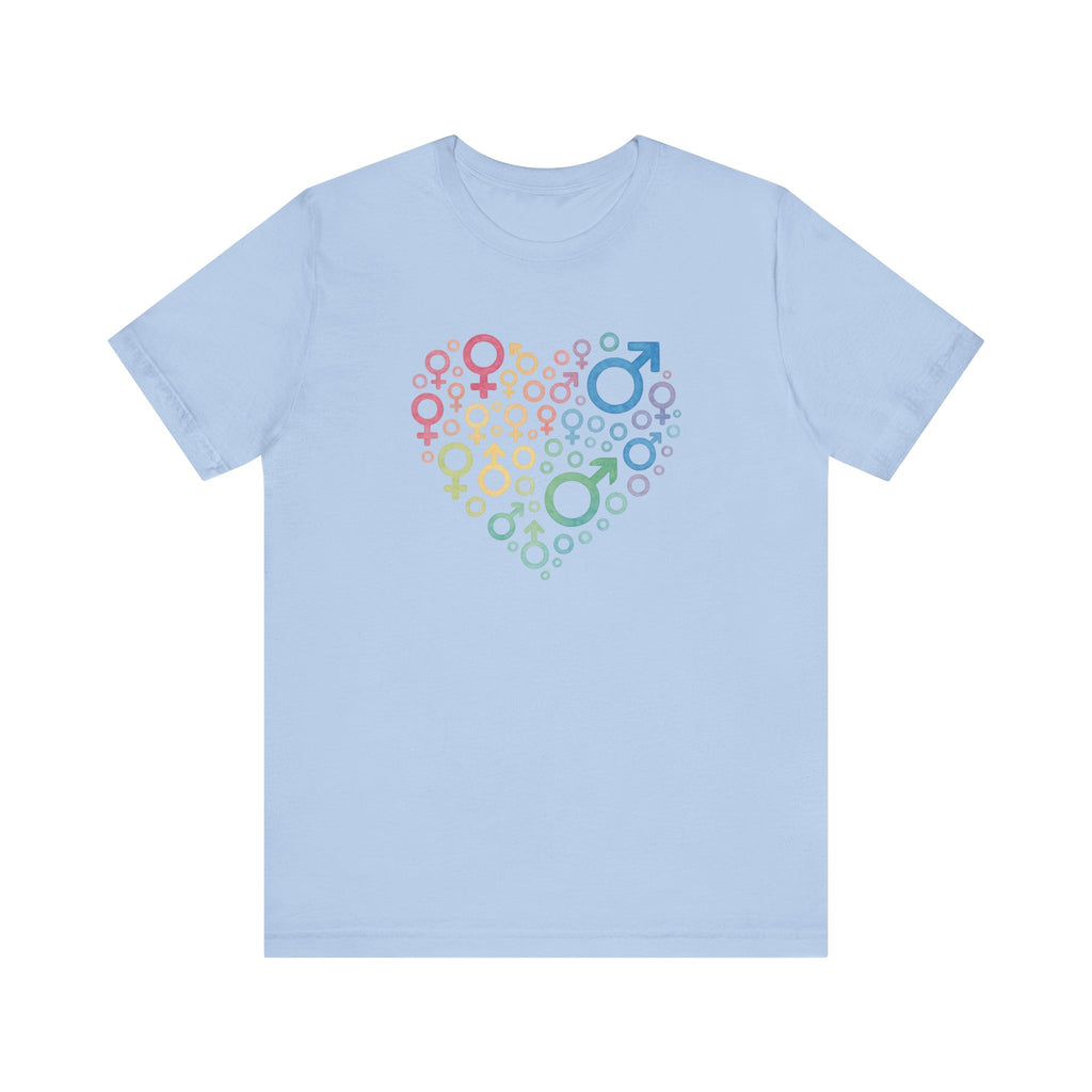 Gender Symbol Heart ( 2) Unisex Shirt - Pride LGBTQ+ Inclusive Watercolor Tee