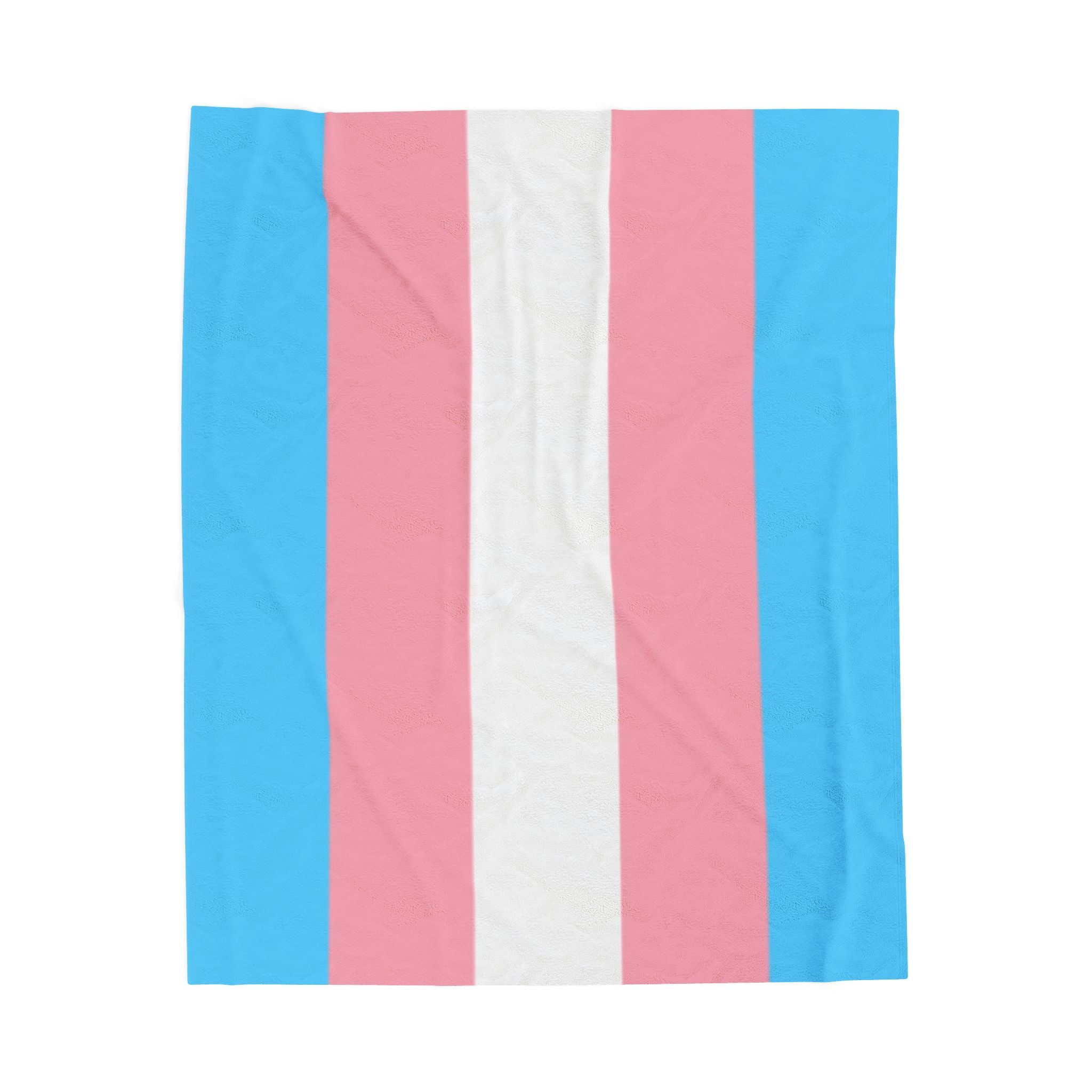 Velveteen Plush Blanket - Transgender Pride Flag Cozy Throw