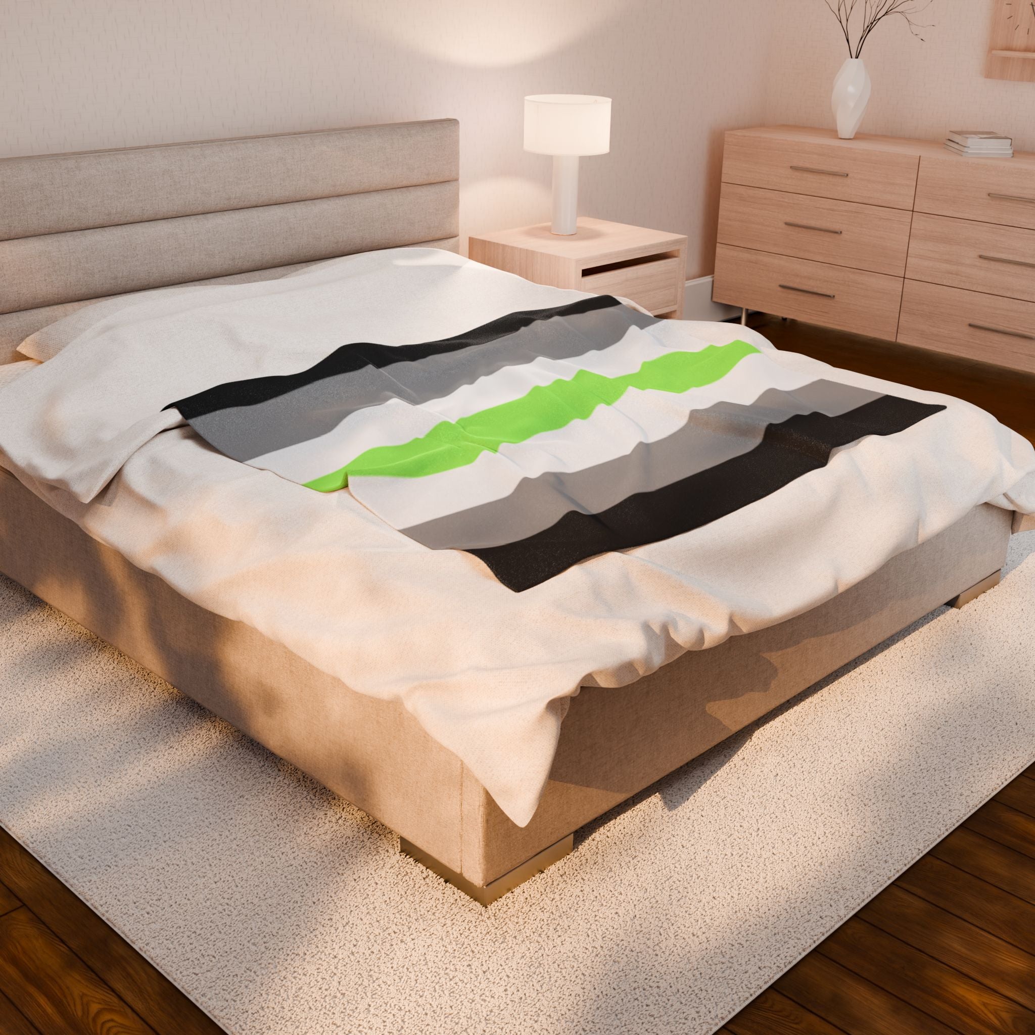 Plush Blanket - Agender Pride Flag - LGBT Pride Home Decor