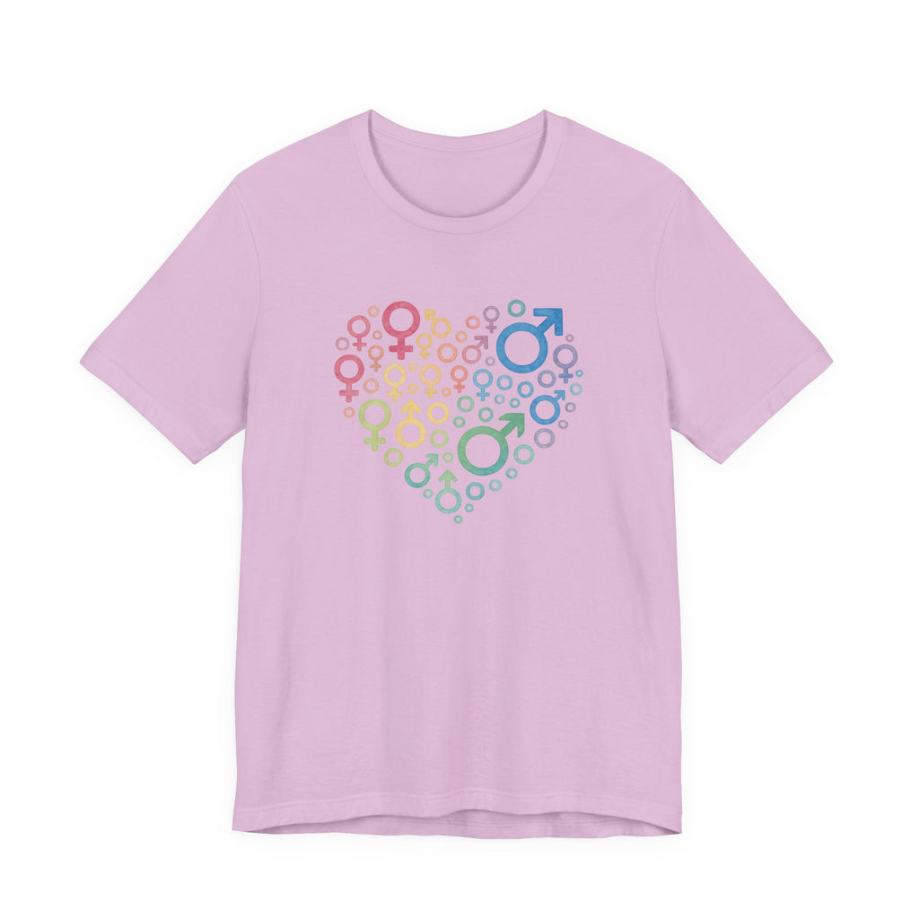 Gender Symbol Heart ( 2) Unisex Shirt - Pride LGBTQ+ Inclusive Watercolor Tee
