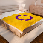 Plush Blanket Intersex Pride Flag Yellow Purple Circle Cozy Home Decor Gift