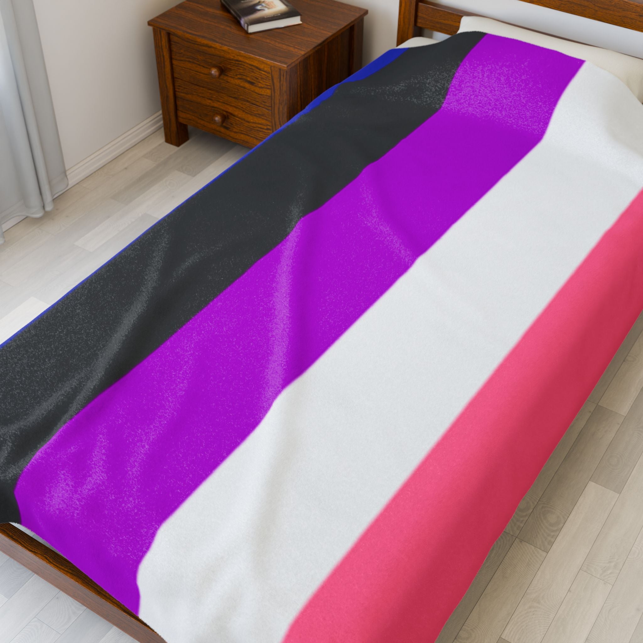 Velveteen Plush Blanket - Genderfluid Pride Flag Cozy Throw