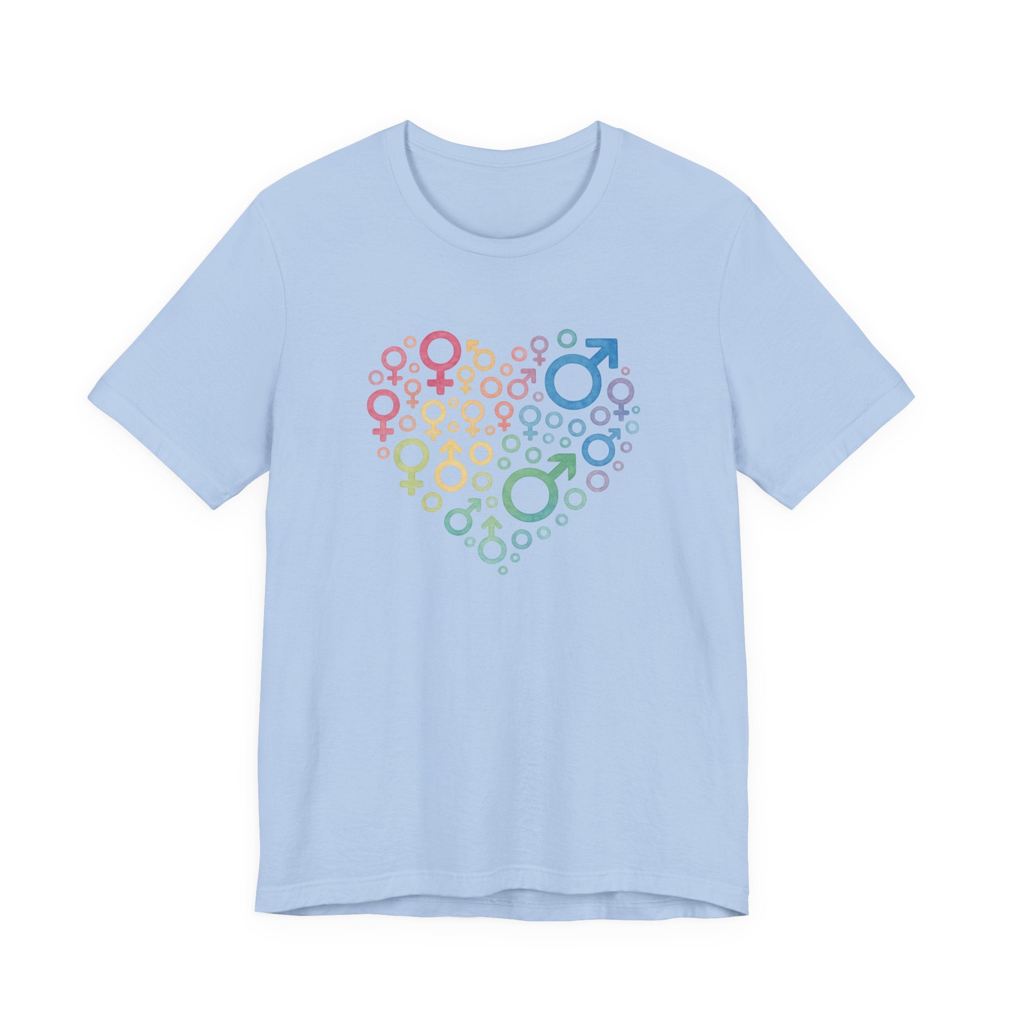 Gender Symbol Heart ( 2) Unisex Shirt - Pride LGBTQ+ Inclusive Watercolor Tee