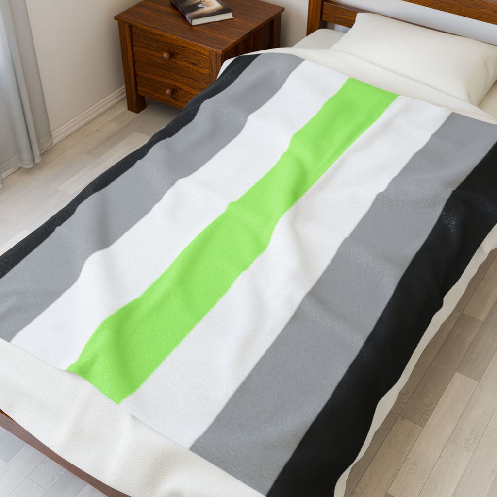 Plush Blanket - Agender Pride Flag - LGBT Pride Home Decor