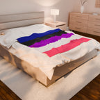 Velveteen Plush Blanket - Genderfluid Pride Flag Cozy Throw
