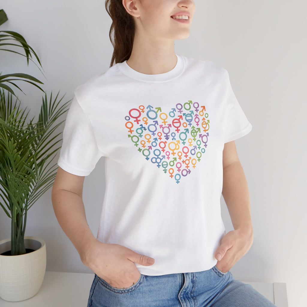Gender Symbol Heart Unisex T-shirt