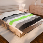 Plush Blanket - Agender Pride Flag - LGBT Pride Home Decor