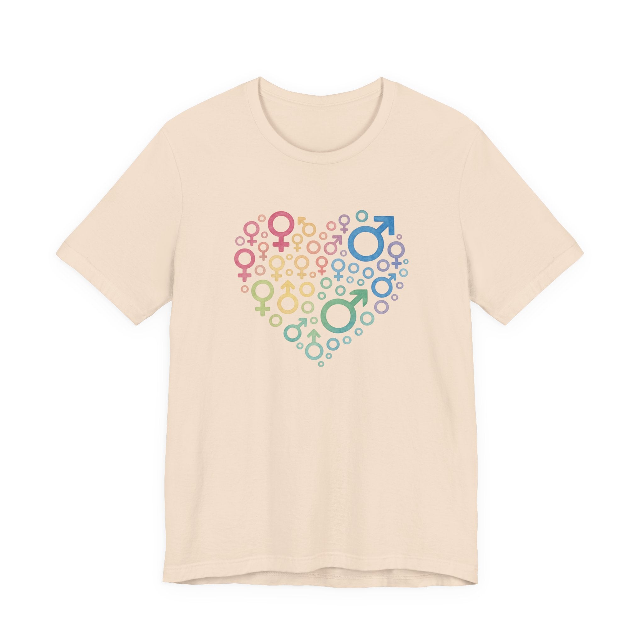 Gender Symbol Heart ( 2) Unisex Shirt - Pride LGBTQ+ Inclusive Watercolor Tee