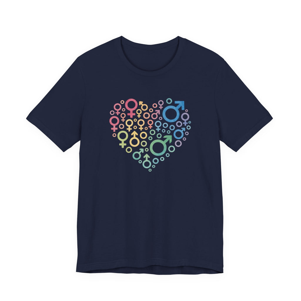 Gender Symbol Heart ( 2) Unisex Shirt - Pride LGBTQ+ Inclusive Watercolor Tee