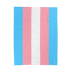 Velveteen Plush Blanket - Transgender Pride Flag Cozy Throw