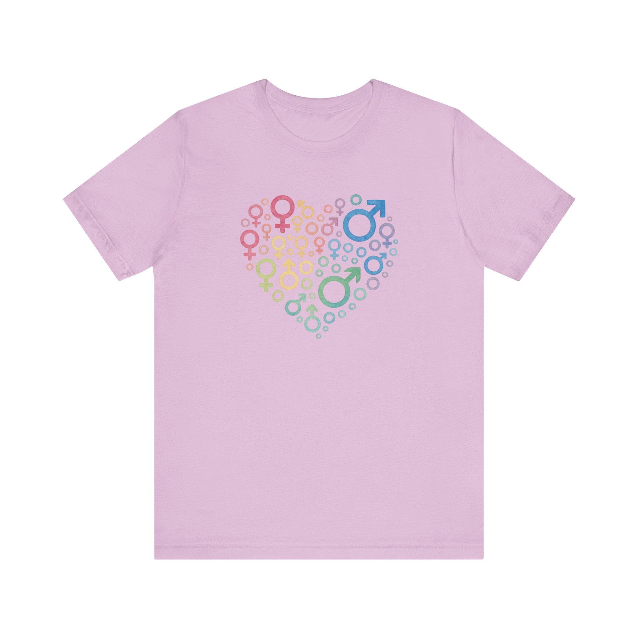 Gender Symbol Heart ( 2) Unisex Shirt - Pride LGBTQ+ Inclusive Watercolor Tee