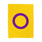 Plush Blanket Intersex Pride Flag Yellow Purple Circle Cozy Home Decor Gift