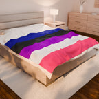 Velveteen Plush Blanket - Genderfluid Pride Flag Cozy Throw