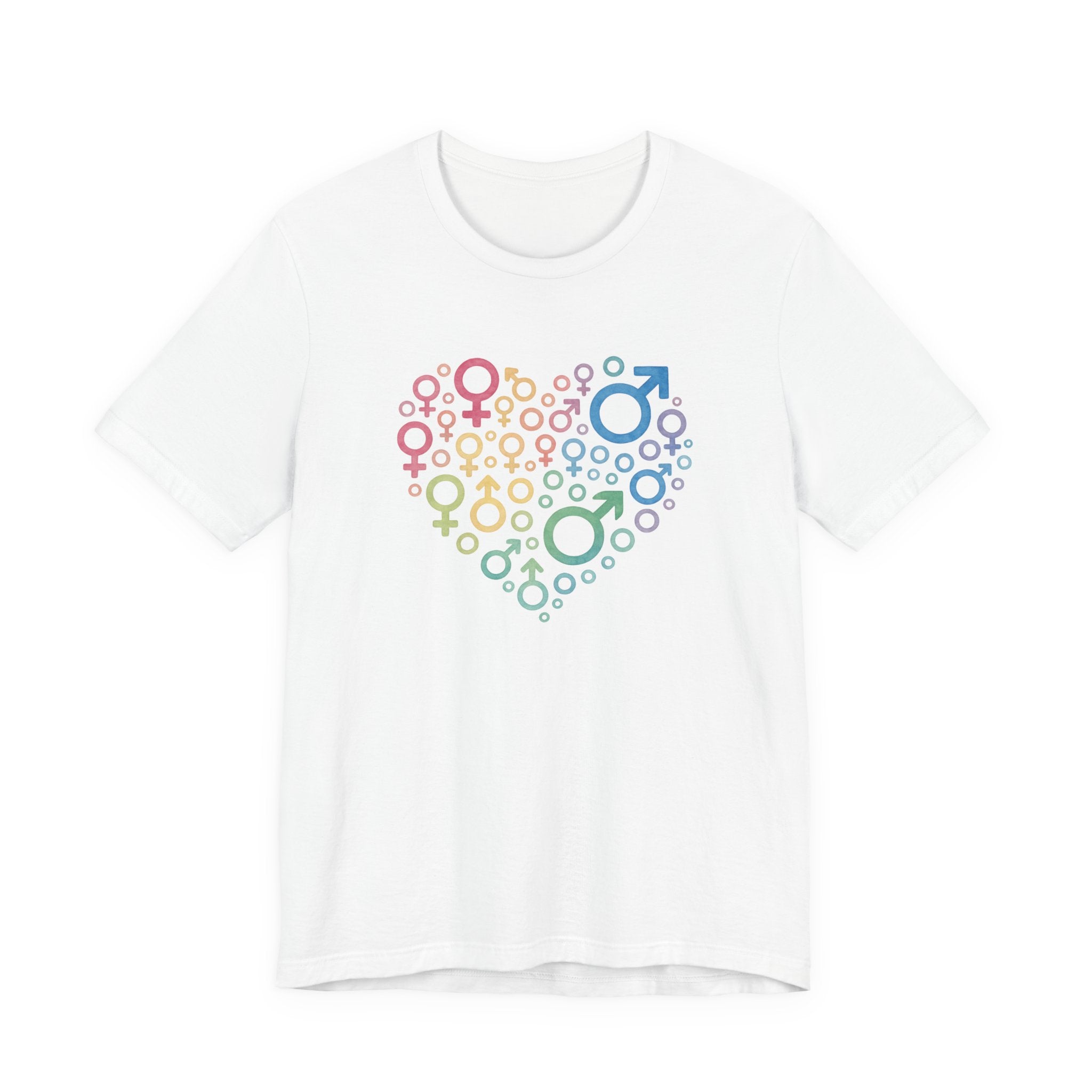 Gender Symbol Heart ( 2) Unisex Shirt - Pride LGBTQ+ Inclusive Watercolor Tee