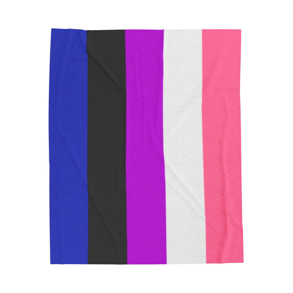Velveteen Plush Blanket - Genderfluid Pride Flag Cozy Throw