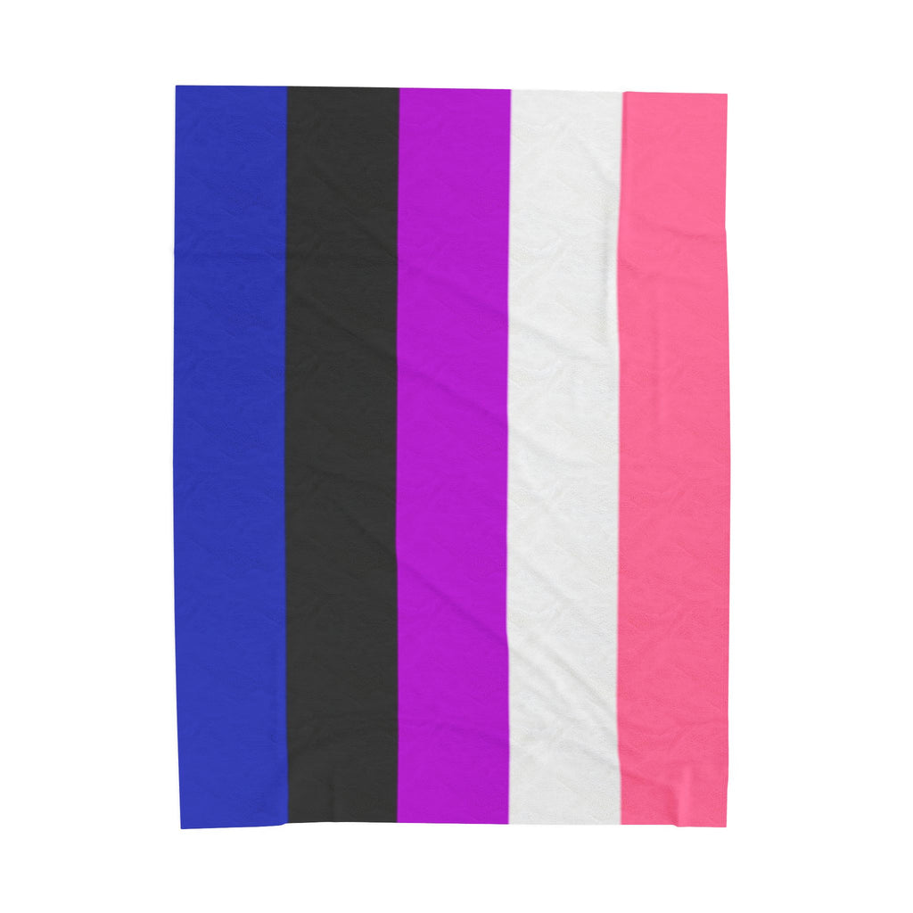 Velveteen Plush Blanket - Genderfluid Pride Flag Cozy Throw