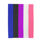 Velveteen Plush Blanket - Genderfluid Pride Flag Cozy Throw