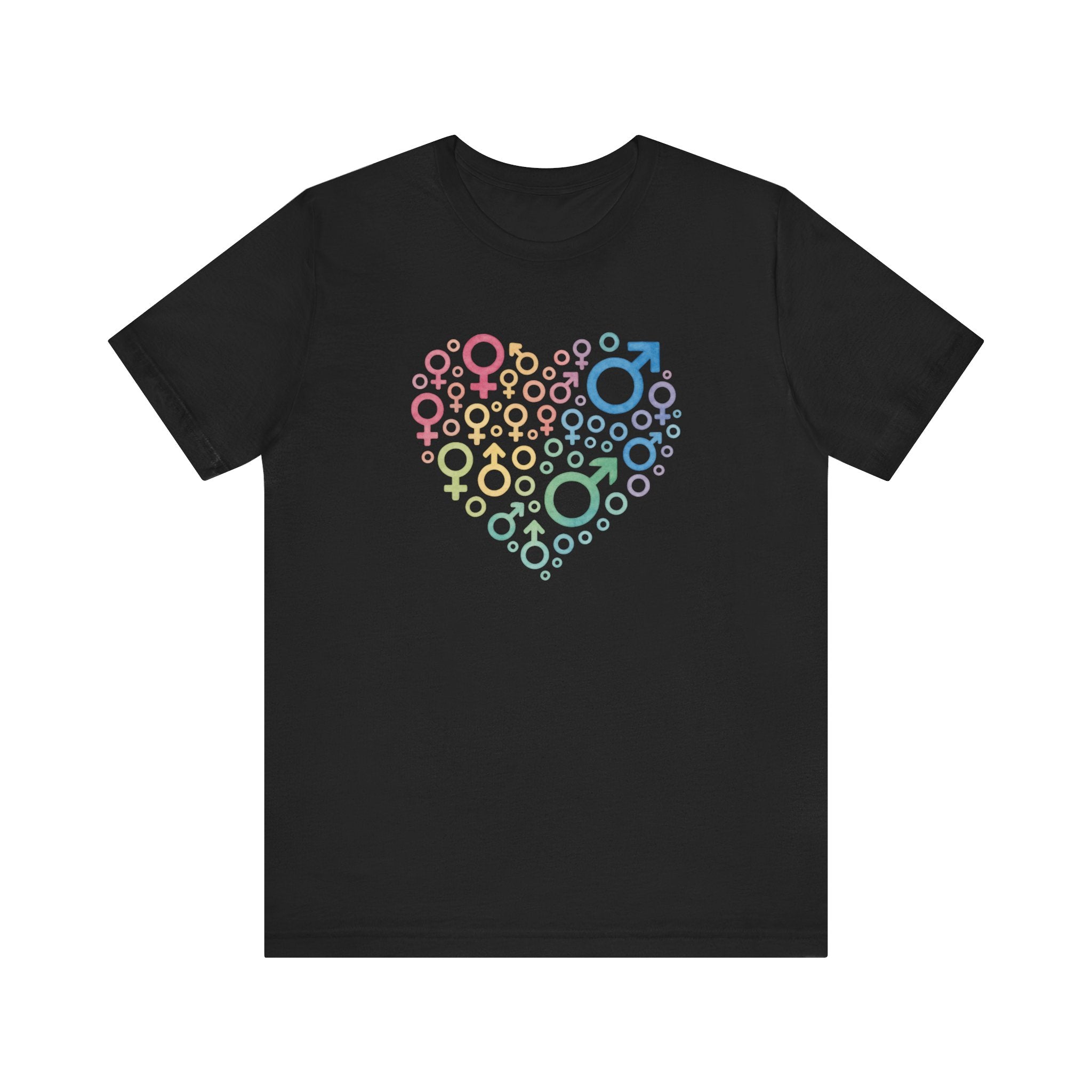 Gender Symbol Heart ( 2) Unisex Shirt - Pride LGBTQ+ Inclusive Watercolor Tee
