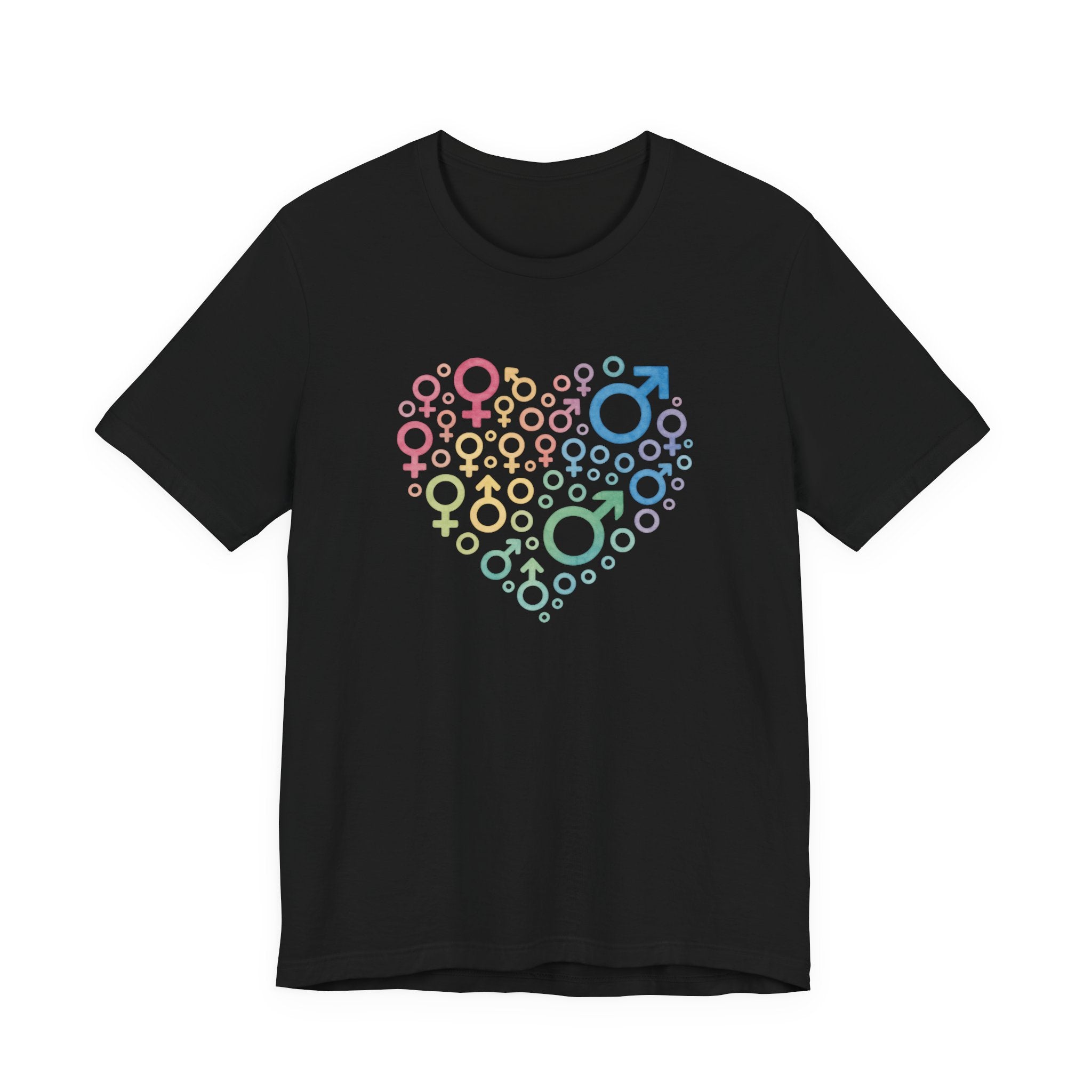 Gender Symbol Heart ( 2) Unisex Shirt - Pride LGBTQ+ Inclusive Watercolor Tee