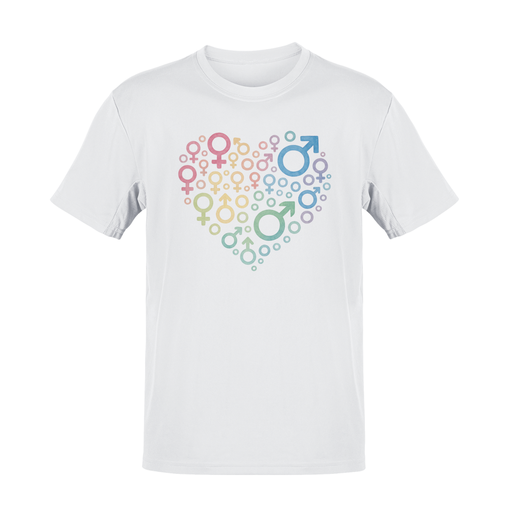 Gender Symbol Heart ( 2) Unisex Shirt - Pride LGBTQ+ Inclusive Watercolor Tee